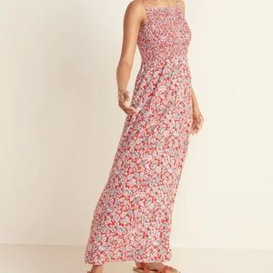 Old Navy Smocked Top Floral Maxi Dress Large Tall